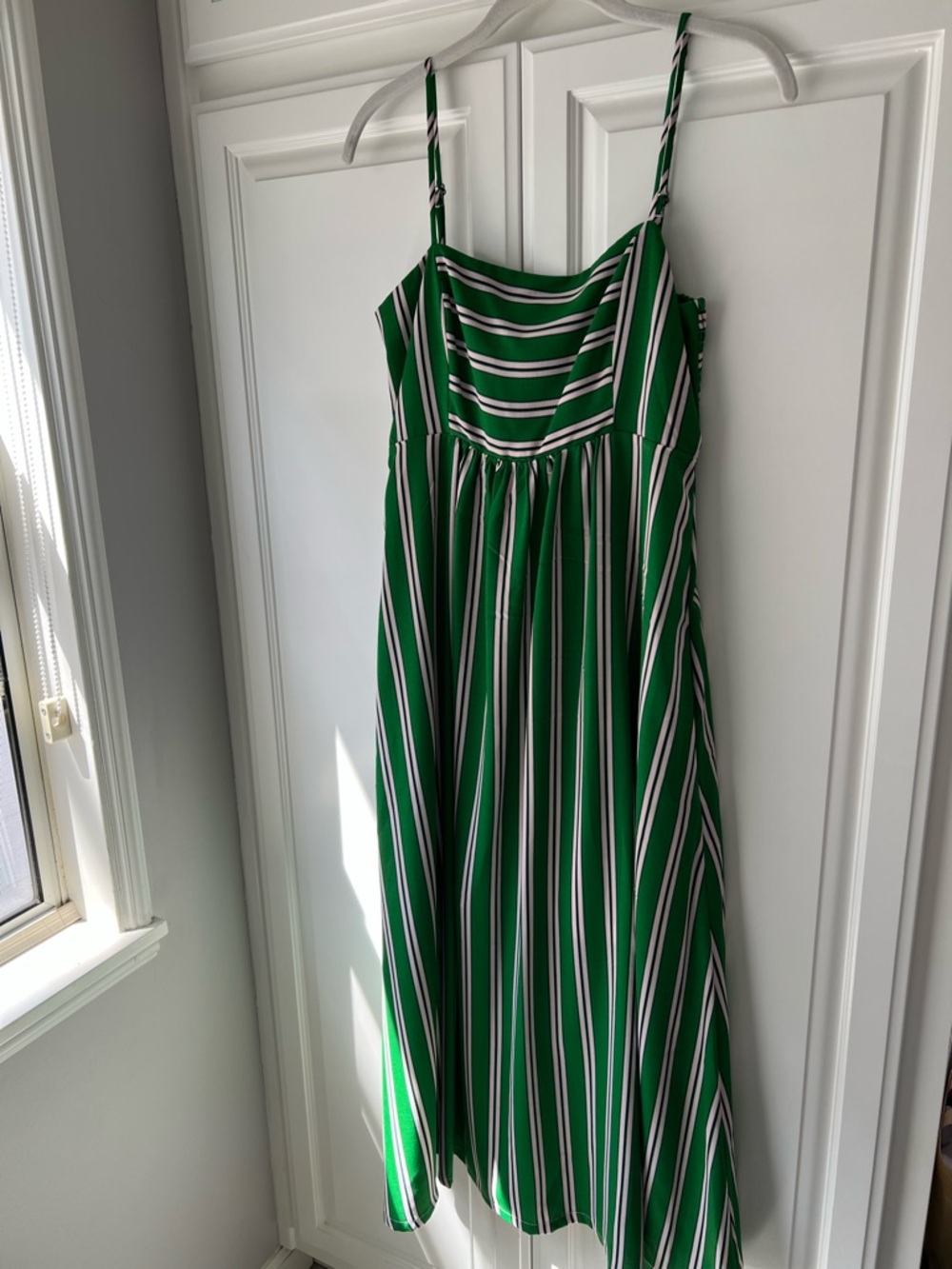 Melrose and Market Green Striped Midi Dress